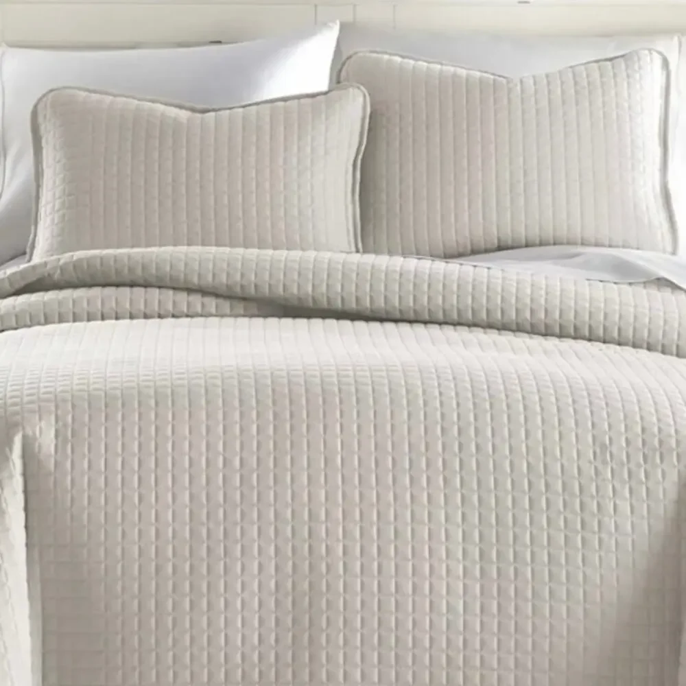 Southshore Fine Linens Oversized Lightweight 3 Pc Quilt Set Off White Full/Queen